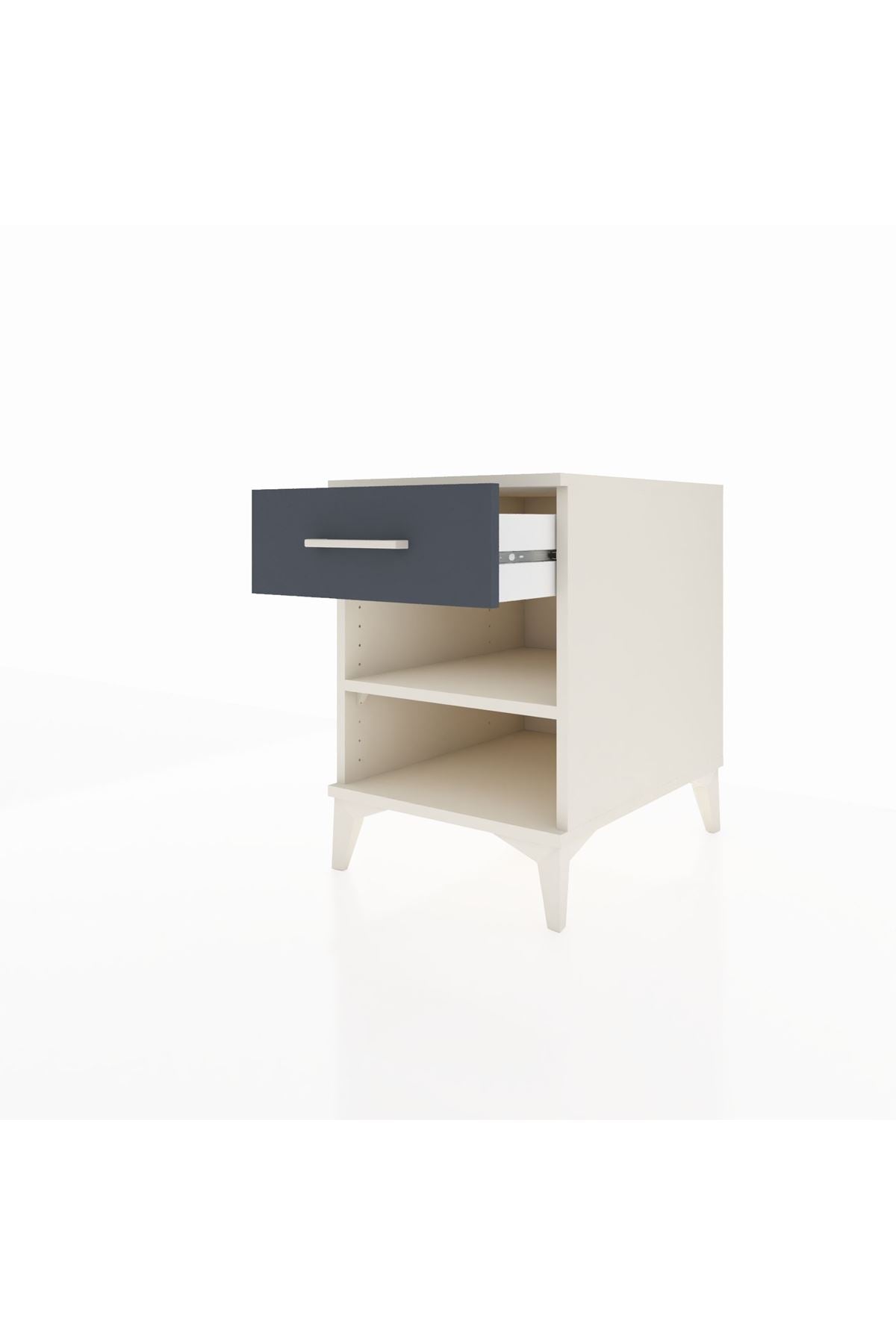 Kronos Komodin Tek Raflı Tek Çekmeceli 44x59x64 Aytaşı-Antrasit