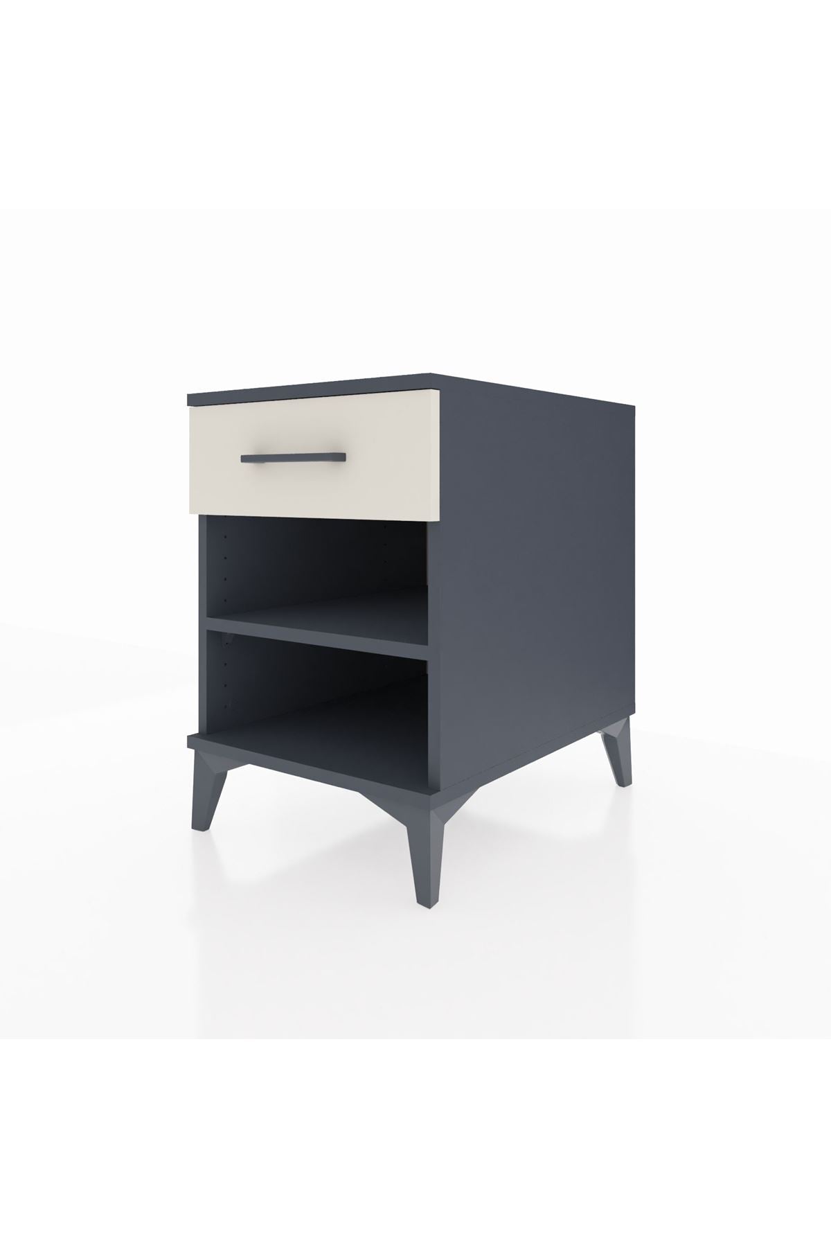 Kronos Komodin Tek Raflı Tek Çekmeceli 44x59x64 Antrasit-Aytaşı