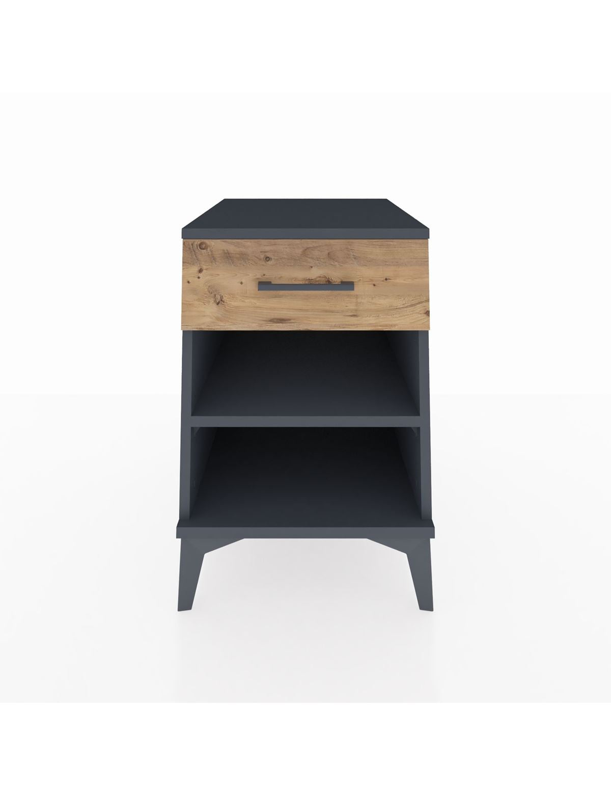 Kronos Komodin Tek Raflı Tek Çekmeceli 44x59x64 Antrasit-Çam