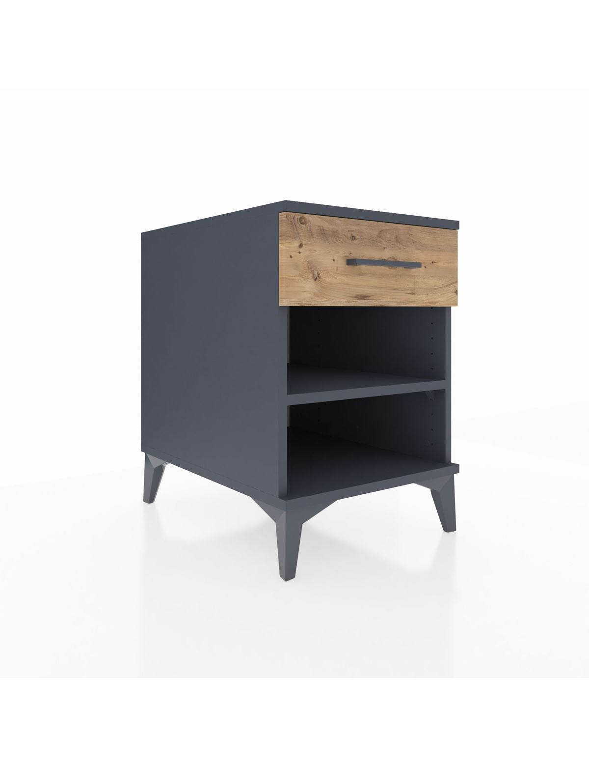 Kronos Komodin Tek Raflı Tek Çekmeceli 44x59x64 Antrasit-Çam