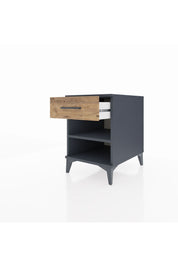 Kronos Komodin Tek Raflı Tek Çekmeceli 44x59x64 Antrasit-Çam