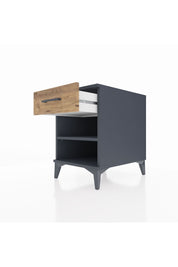 Kronos Komodin Tek Raflı Tek Çekmeceli 44x59x64 Antrasit-Çam