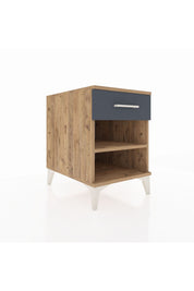 Kronos Komodin Tek Raflı Tek Çekmeceli 44x59x64 Çam-Antrasit