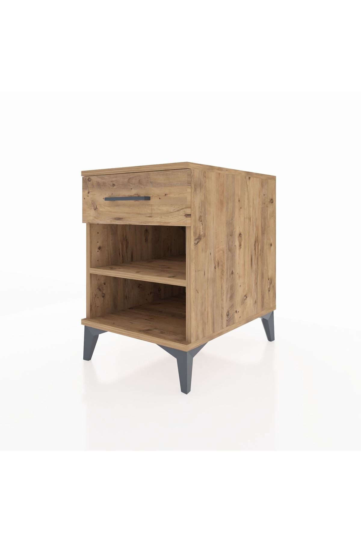 Kronos Komodin Tek Raflı Tek Çekmeceli 44x59x64 Çam-Çam