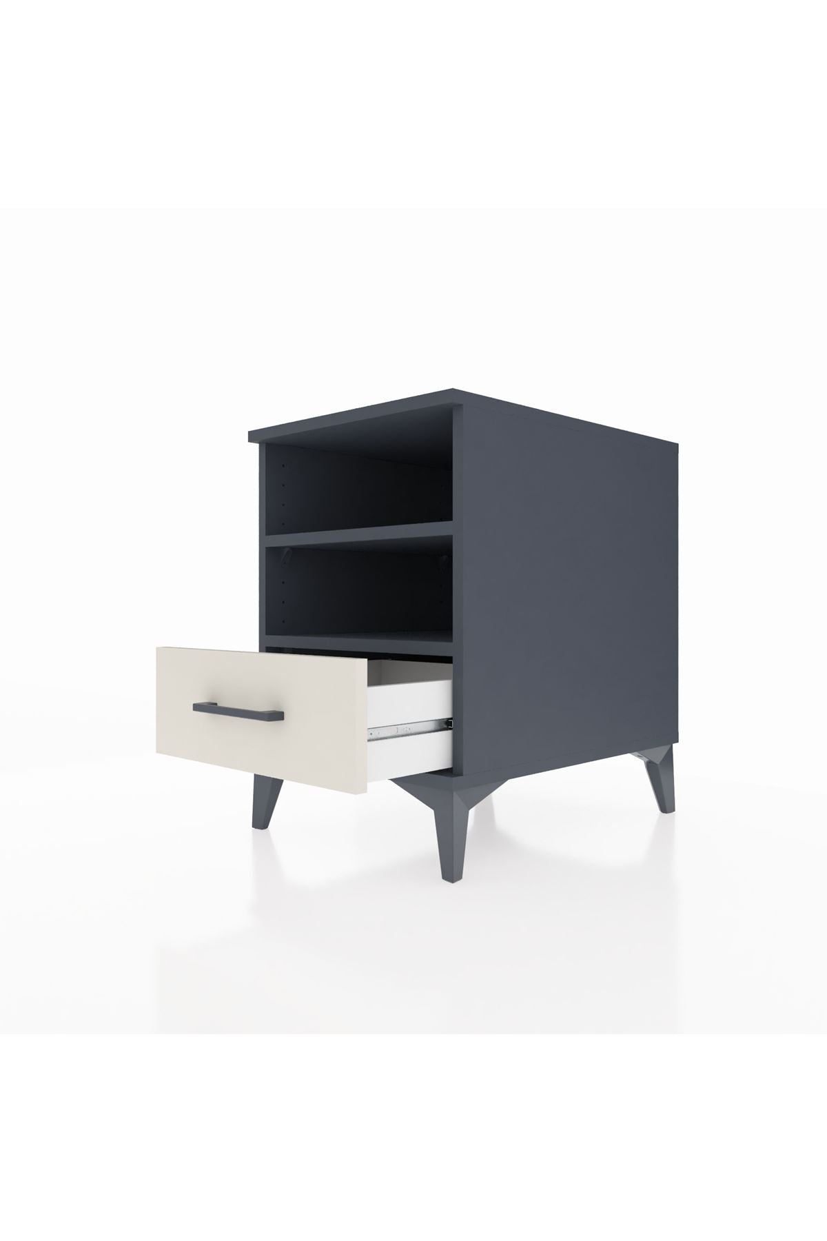 Kronos Komodin 2 Raflı Tek Çekmeceli 44x59x64 Antrasit-Aytaşı