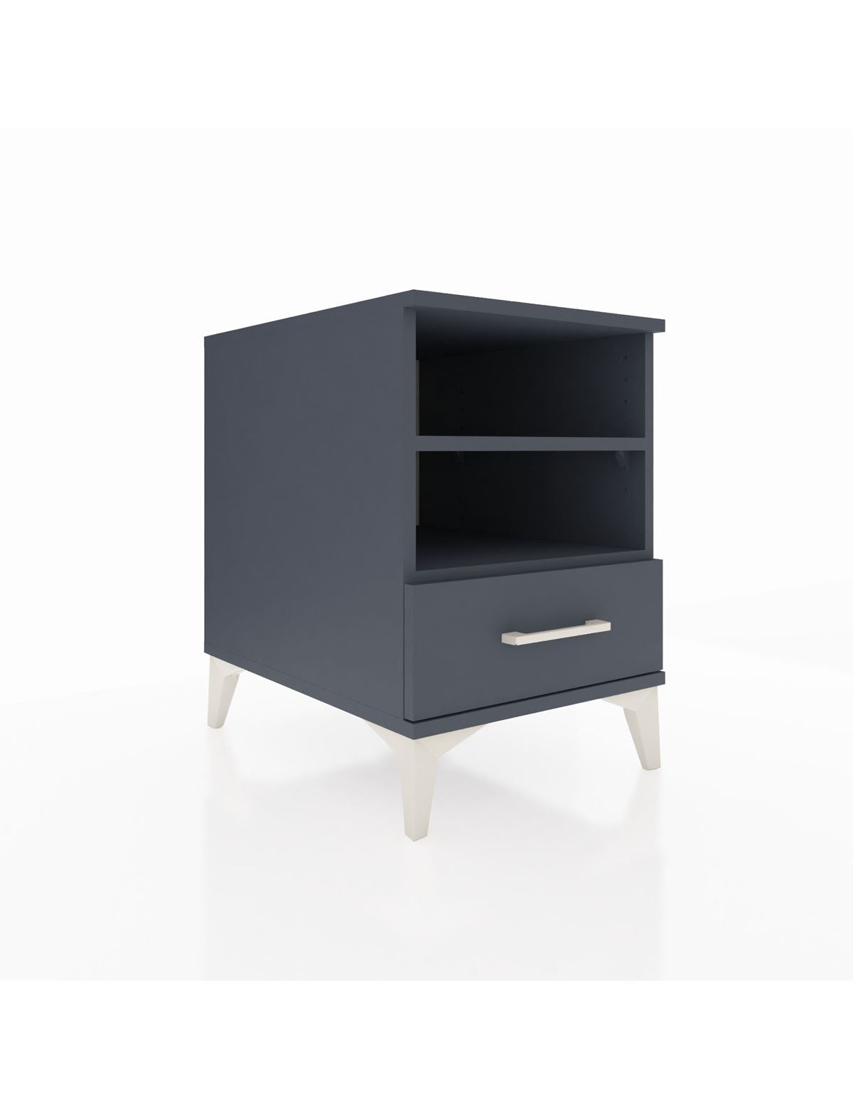 Kronos Komodin 2 Raflı Tek Çekmeceli 44x59x64 Antrasit-Antrasit