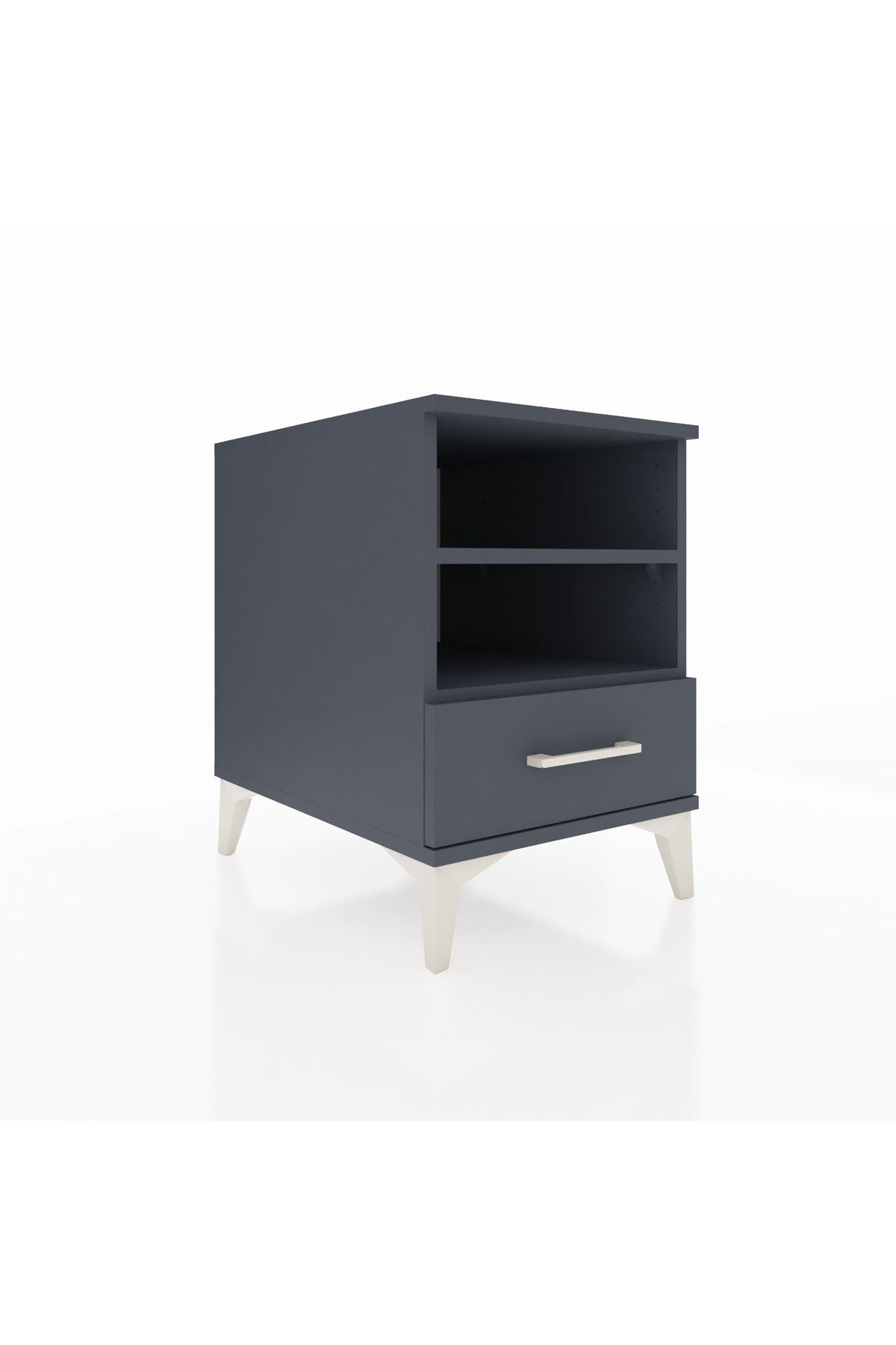 Kronos Komodin 2 Raflı Tek Çekmeceli 44x59x64 Antrasit-Antrasit