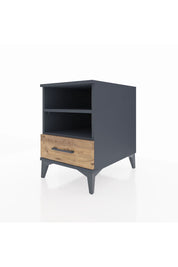 Kronos Komodin 2 Raflı Tek Çekmeceli 44x59x64 Antrasit-Çam