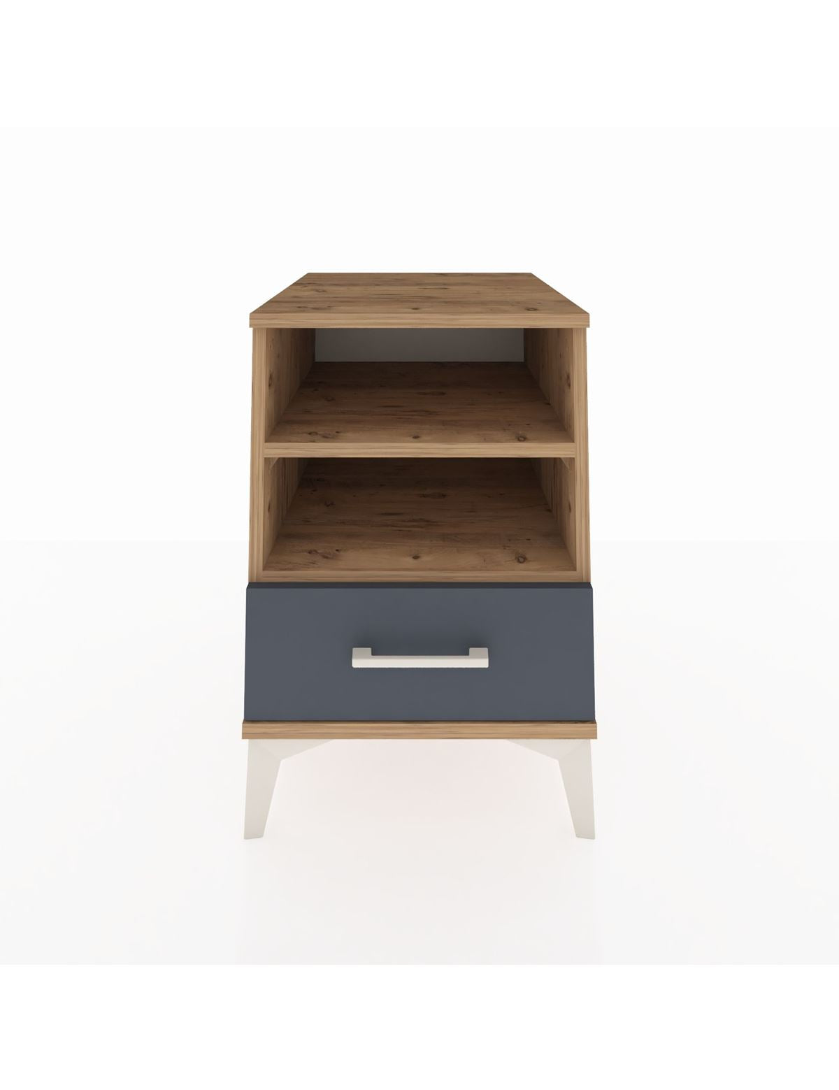 Kronos Komodin 2 Raflı Tek Çekmeceli 44x59x64 Çam-Antrasit