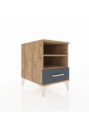 Kronos Komodin 2 Raflı Tek Çekmeceli 44x59x64 Çam-Antrasit