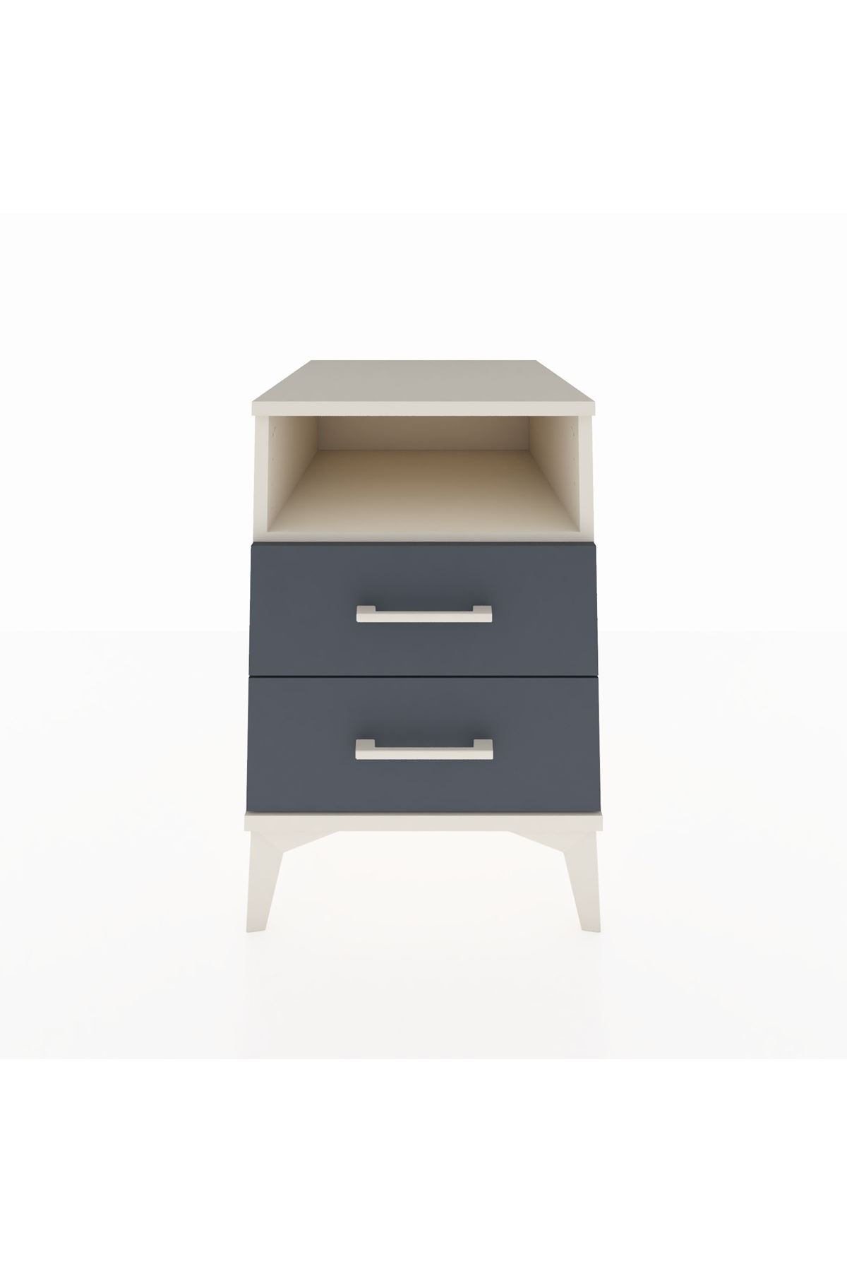 Kronos Komodin Tek Raflı 2 Çekmeceli 44x59x64 Aytaşı-Antrasit