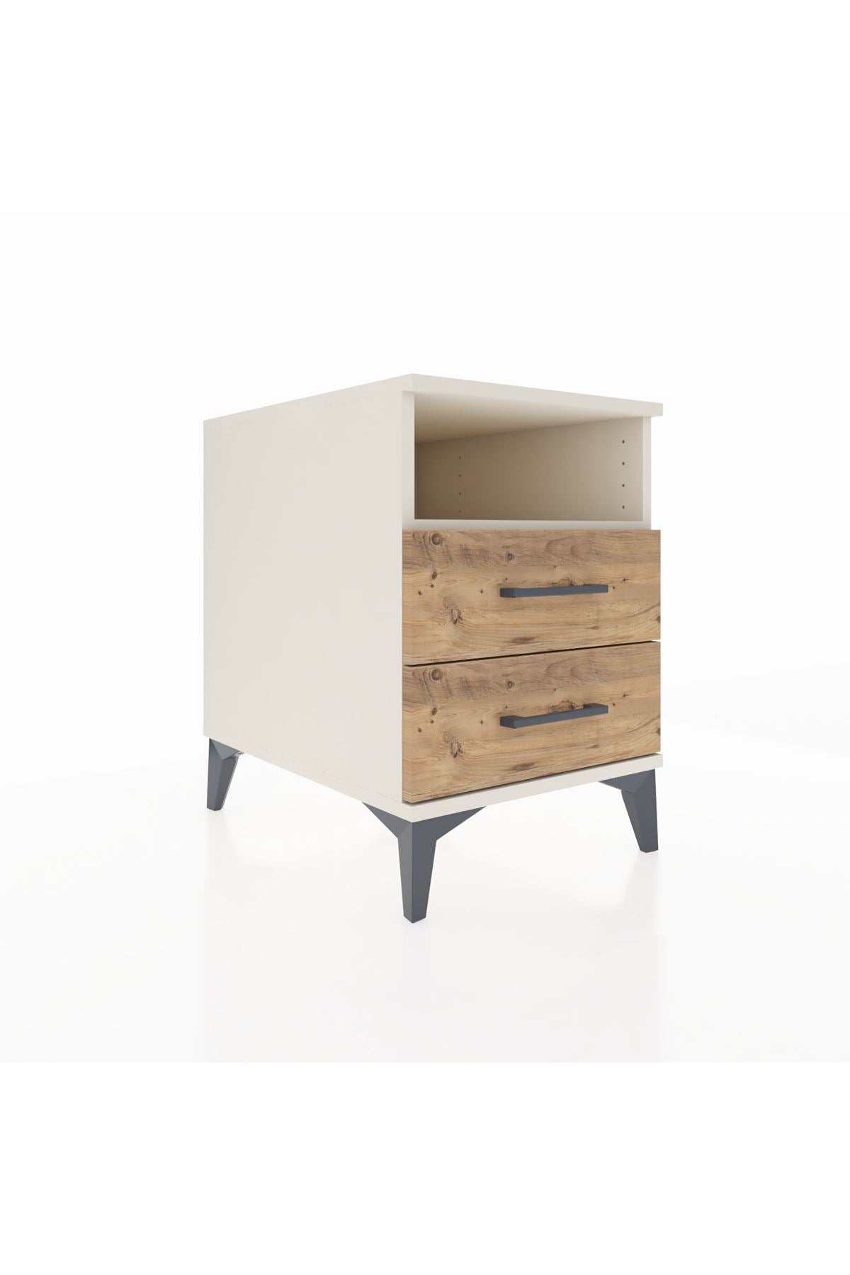 Kronos Komodin Tek Raflı 2 Çekmeceli 44x59x64 Aytaşı-Çam