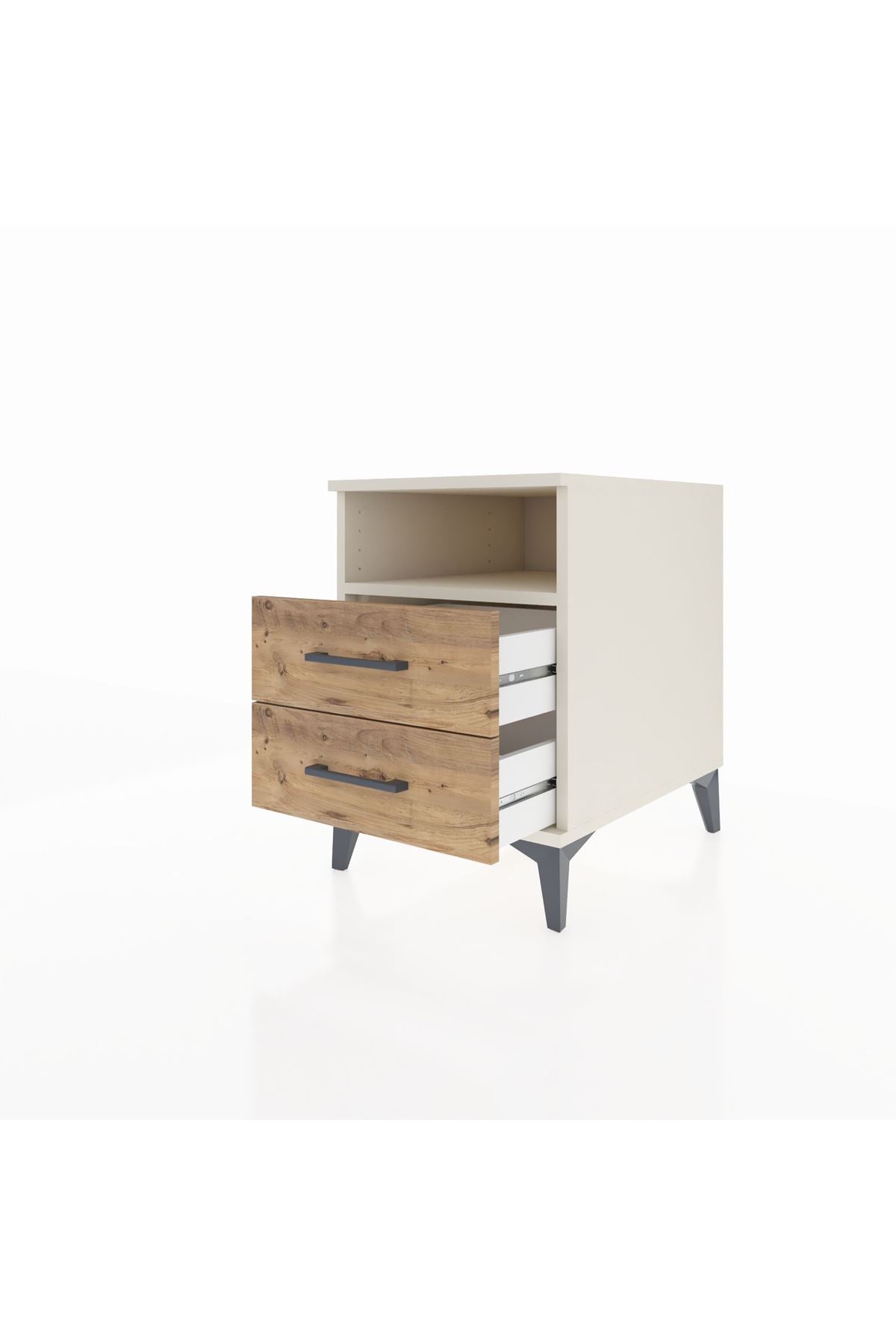 Kronos Komodin Tek Raflı 2 Çekmeceli 44x59x64 Aytaşı-Çam