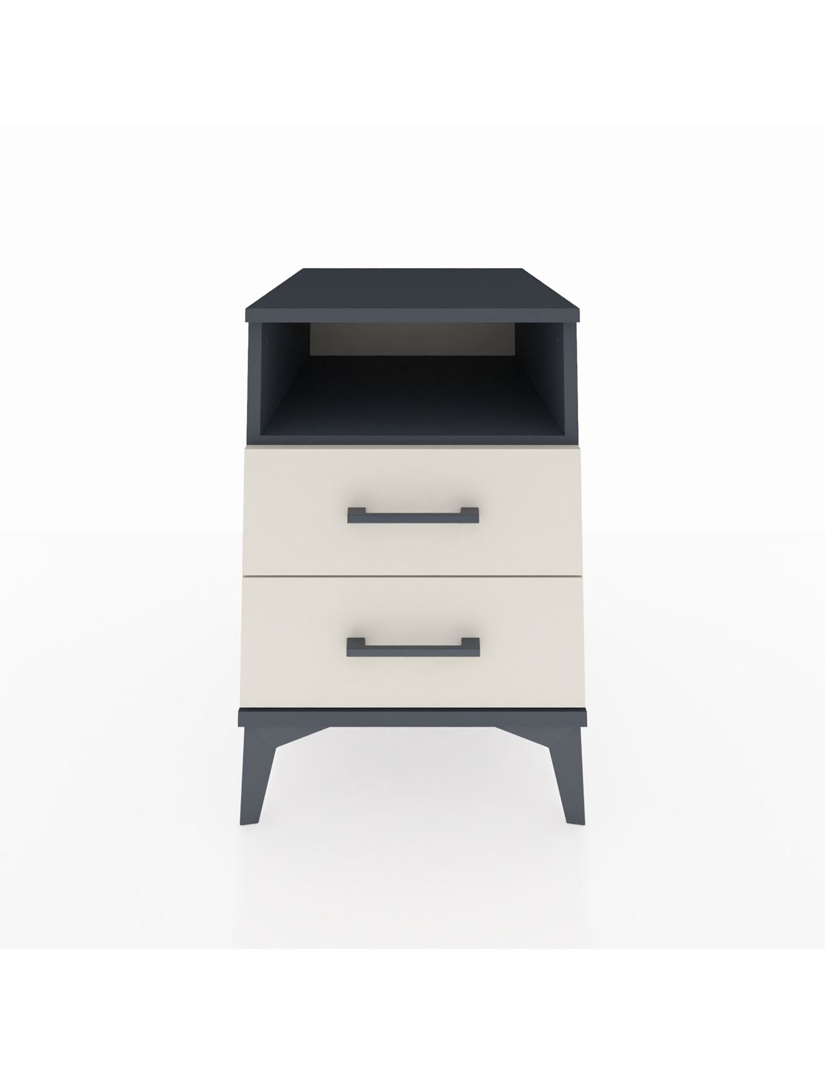 Kronos Komodin Tek Raflı 2 Çekmeceli 44x59x64 Antrasit-Aytaşı