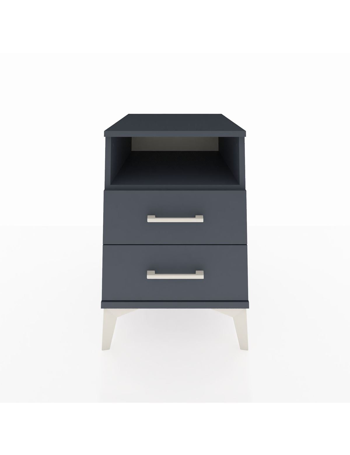 Kronos Komodin Tek Raflı 2 Çekmeceli 44x59x64 Antrasit-Antrasit