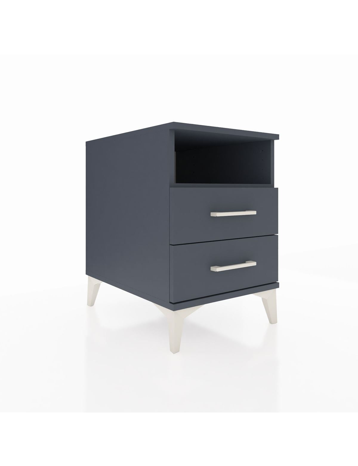 Kronos Komodin Tek Raflı 2 Çekmeceli 44x59x64 Antrasit-Antrasit