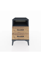 Kronos Komodin Tek Raflı 2 Çekmeceli 44x59x64 Antrasit-Çam