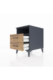 Kronos Komodin Tek Raflı 2 Çekmeceli 44x59x64 Antrasit-Çam