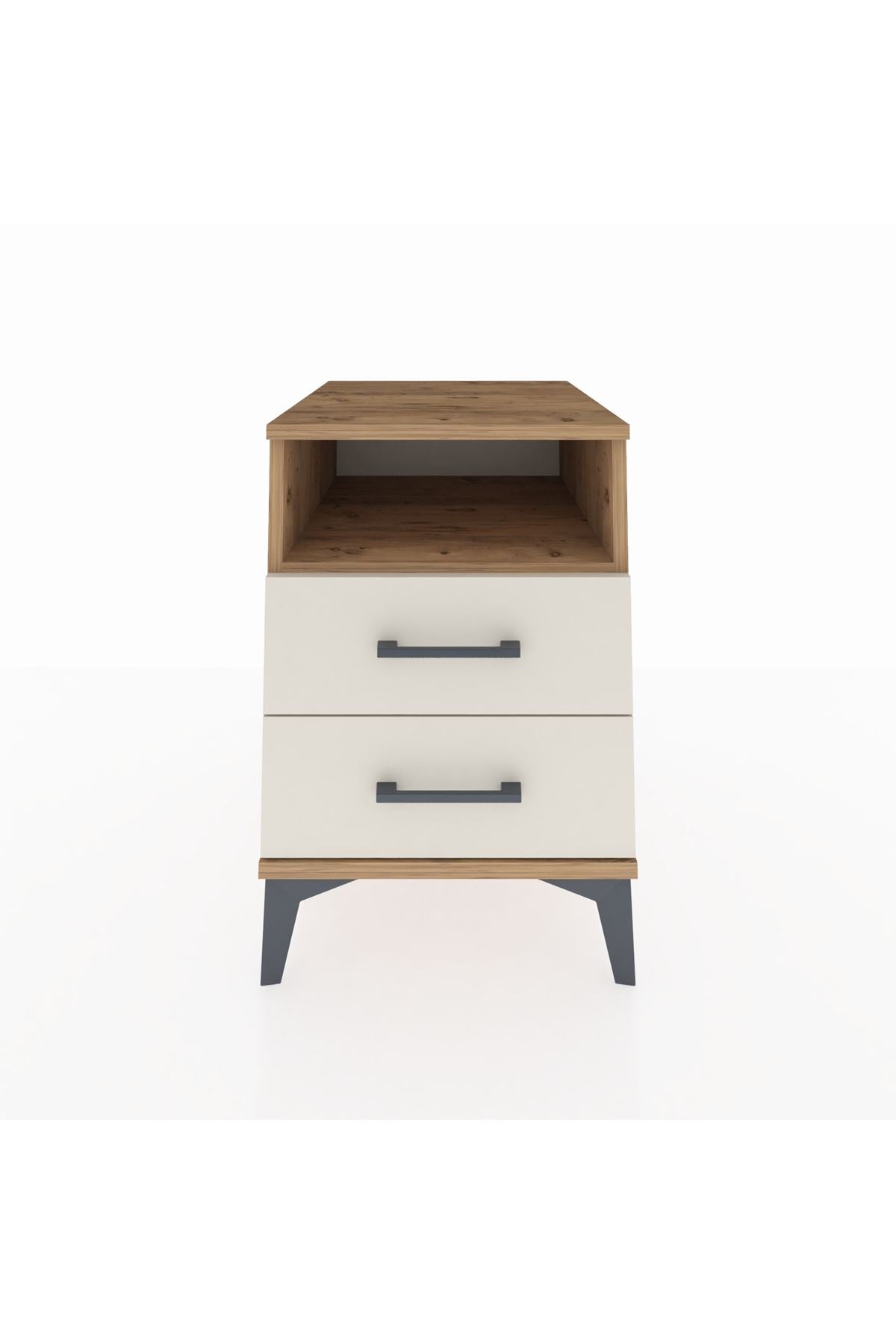 Kronos Komodin Tek Raflı 2 Çekmeceli 44x59x64 Çam-Aytaşı