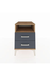 Kronos Komodin Tek Raflı 2 Çekmeceli 44x59x64 Çam-Antrasit