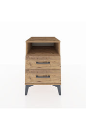 Kronos Komodin Tek Raflı 2 Çekmeceli 44x59x64 Çam-Çam