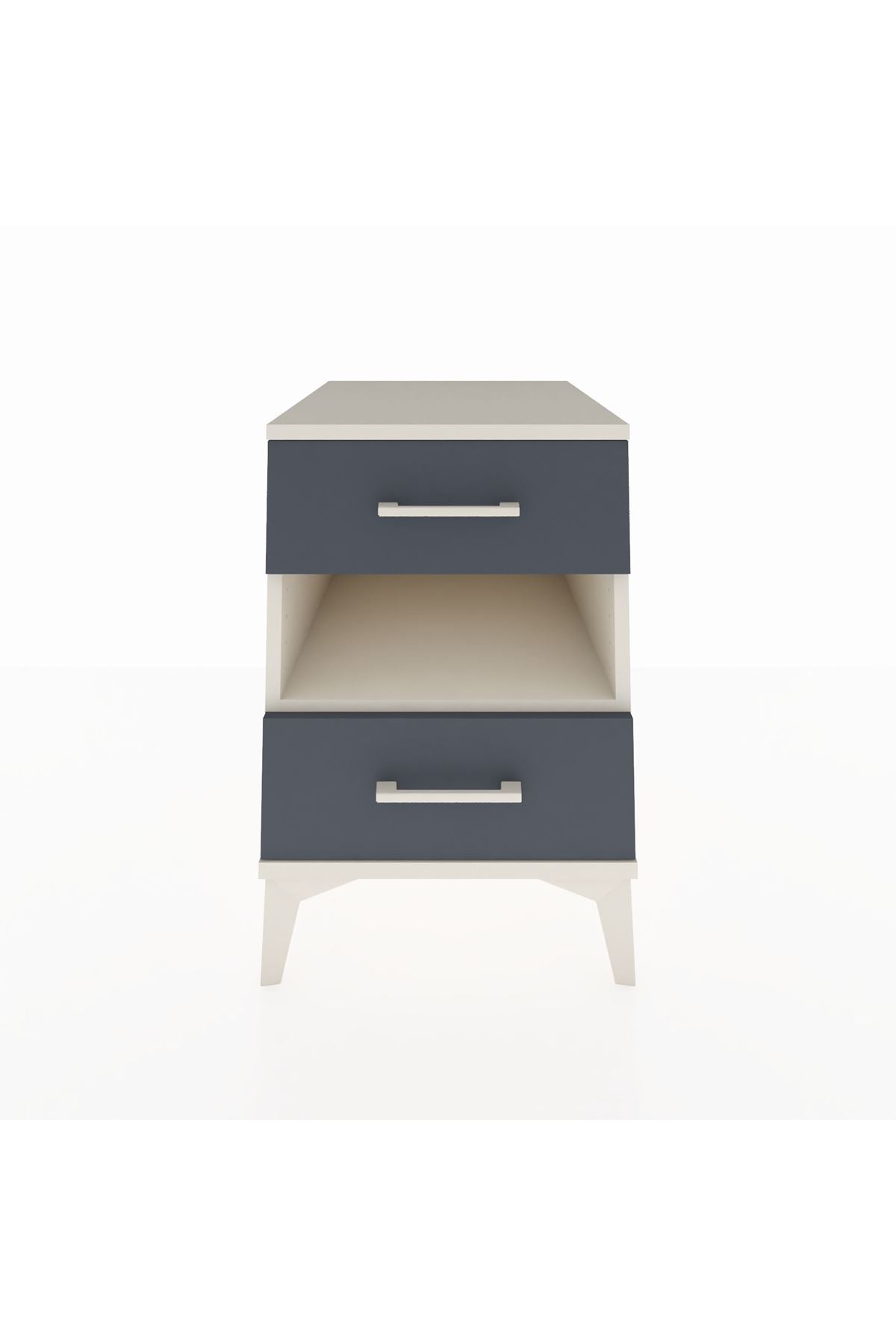 Kronos Komodin Tek Raflı 2 Çekmeceli 44x59x64 Aytaşı-Antrasit