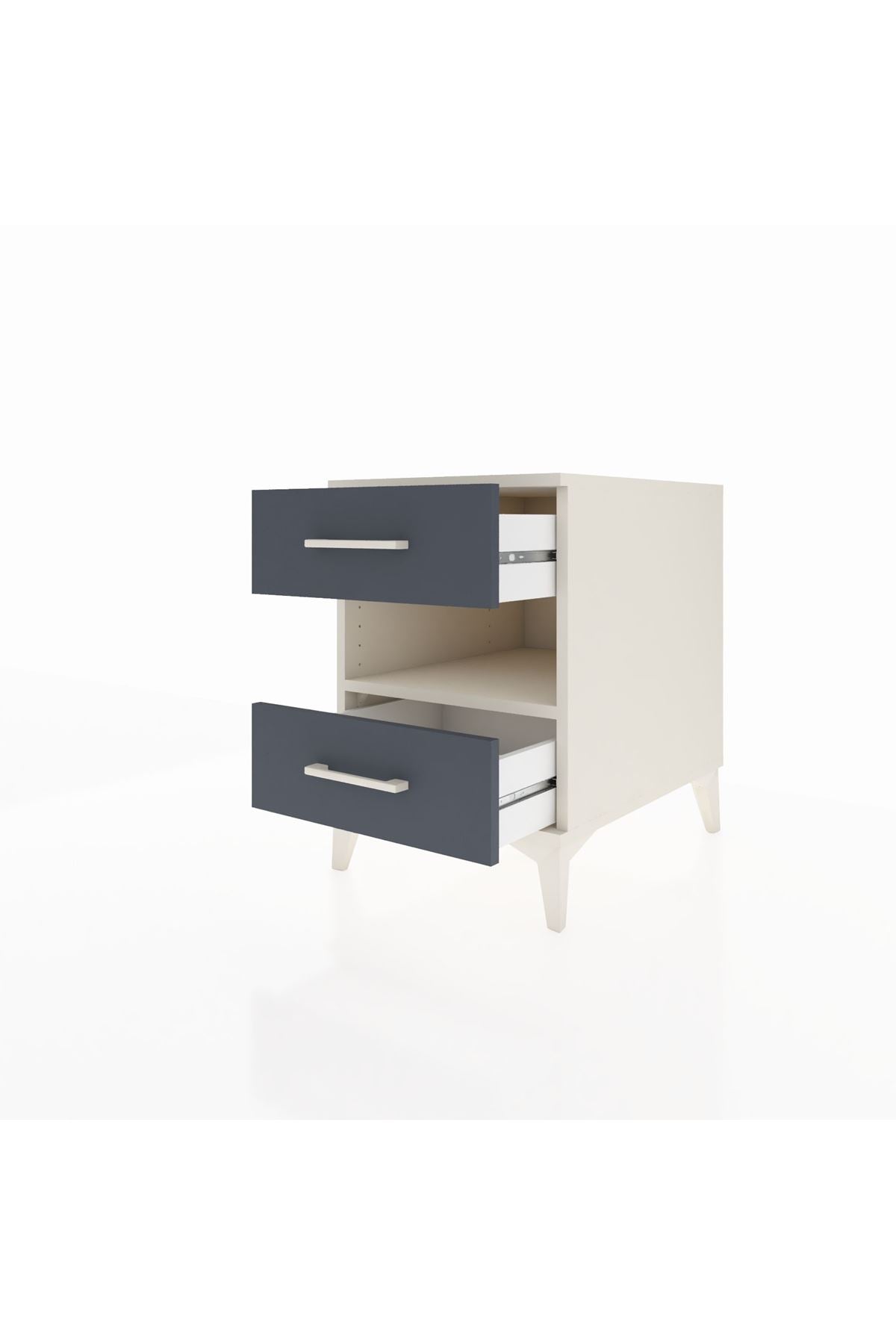 Kronos Komodin Tek Raflı 2 Çekmeceli 44x59x64 Aytaşı-Antrasit