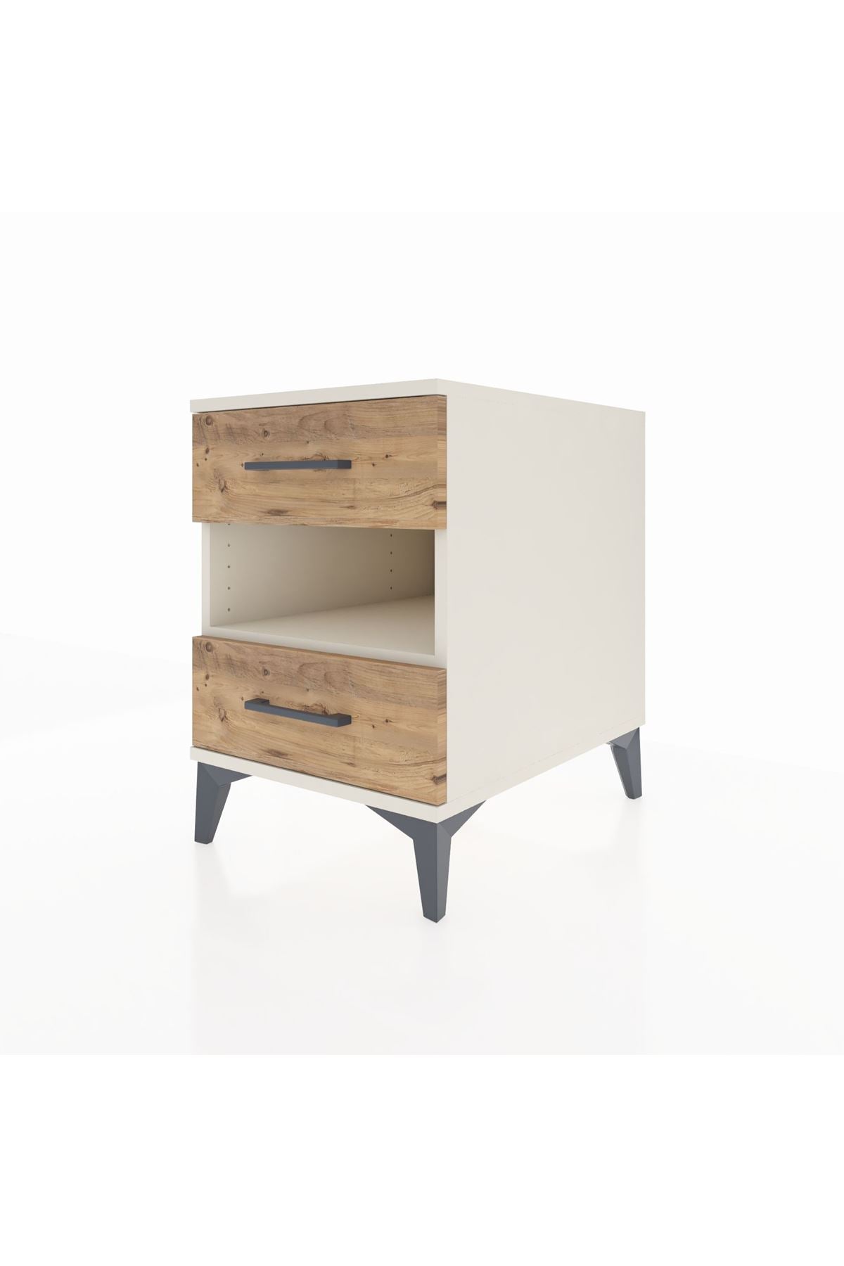Kronos Komodin Tek Raflı 2 Çekmeceli 44x59x64 Aytaşı-Çam