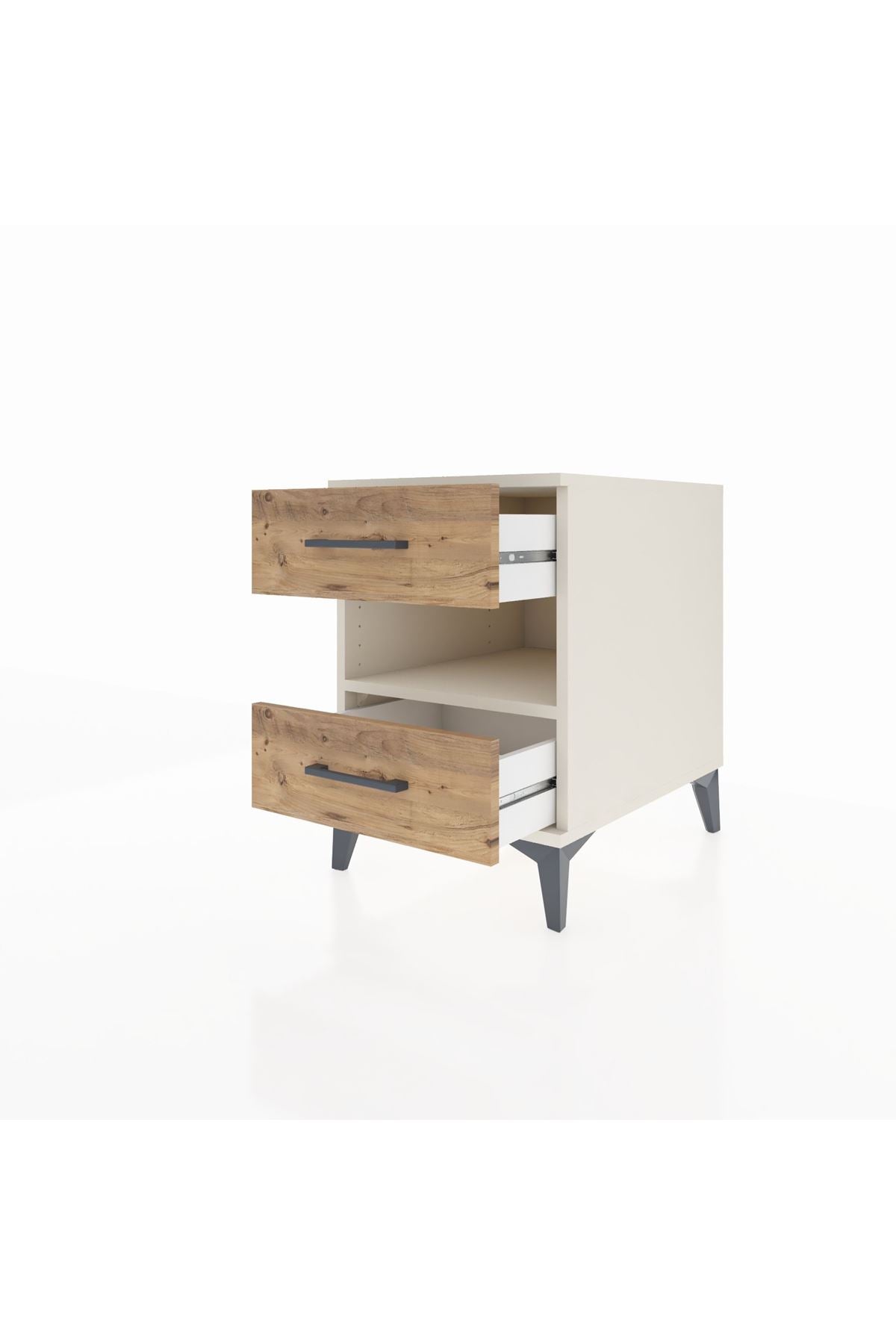 Kronos Komodin Tek Raflı 2 Çekmeceli 44x59x64 Aytaşı-Çam