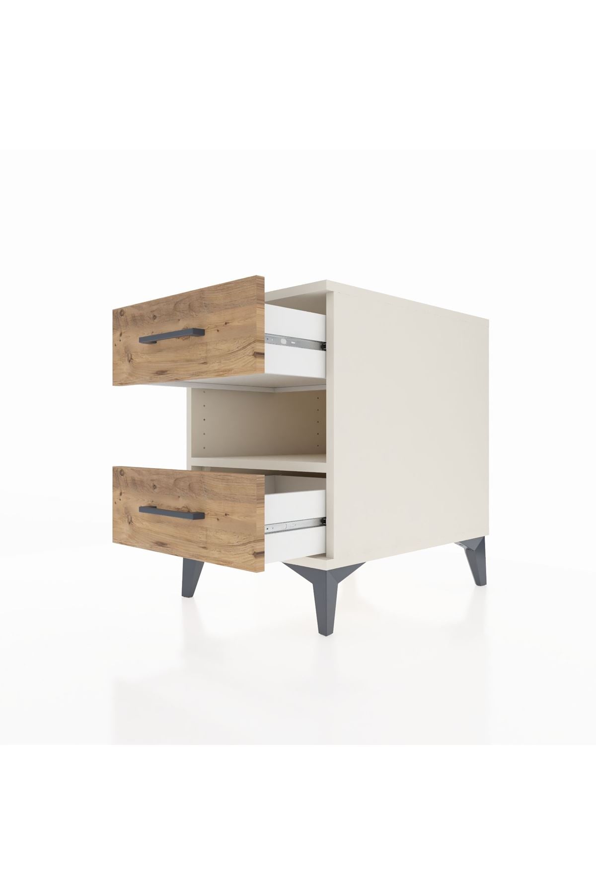Kronos Komodin Tek Raflı 2 Çekmeceli 44x59x64 Aytaşı-Çam