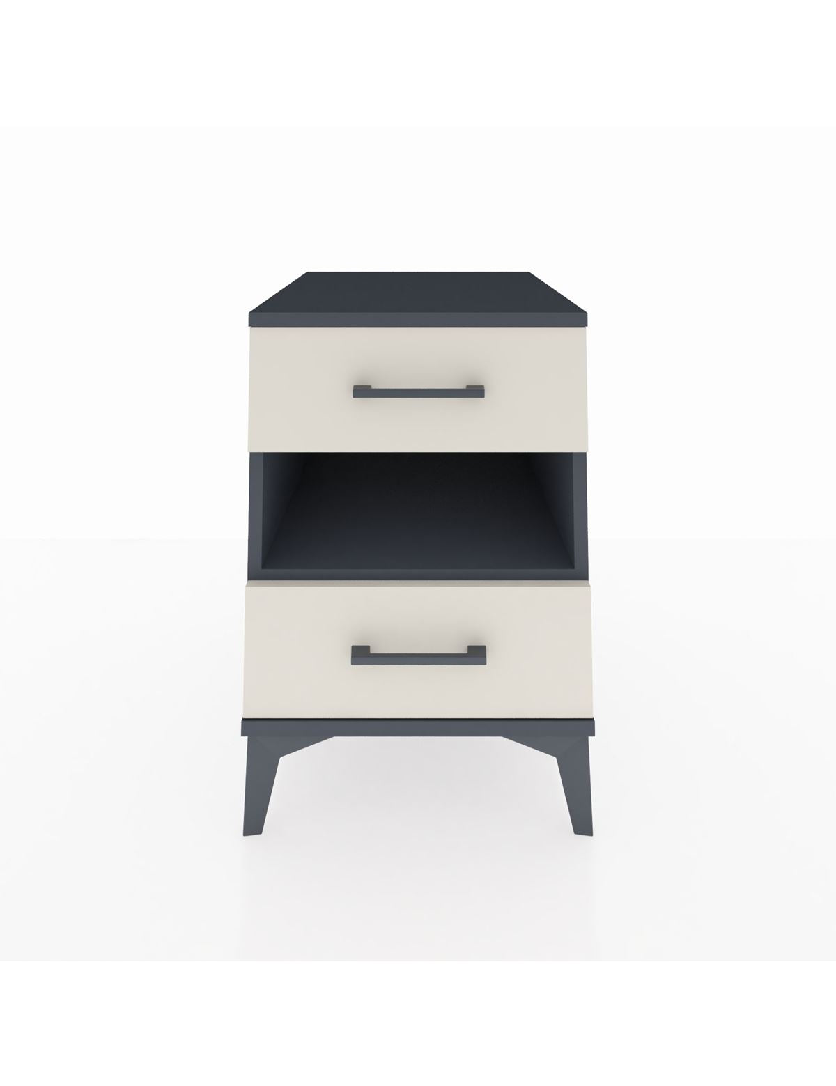 Kronos Komodin Tek Raflı 2 Çekmeceli 44x59x64 Antrasit-Aytaşı