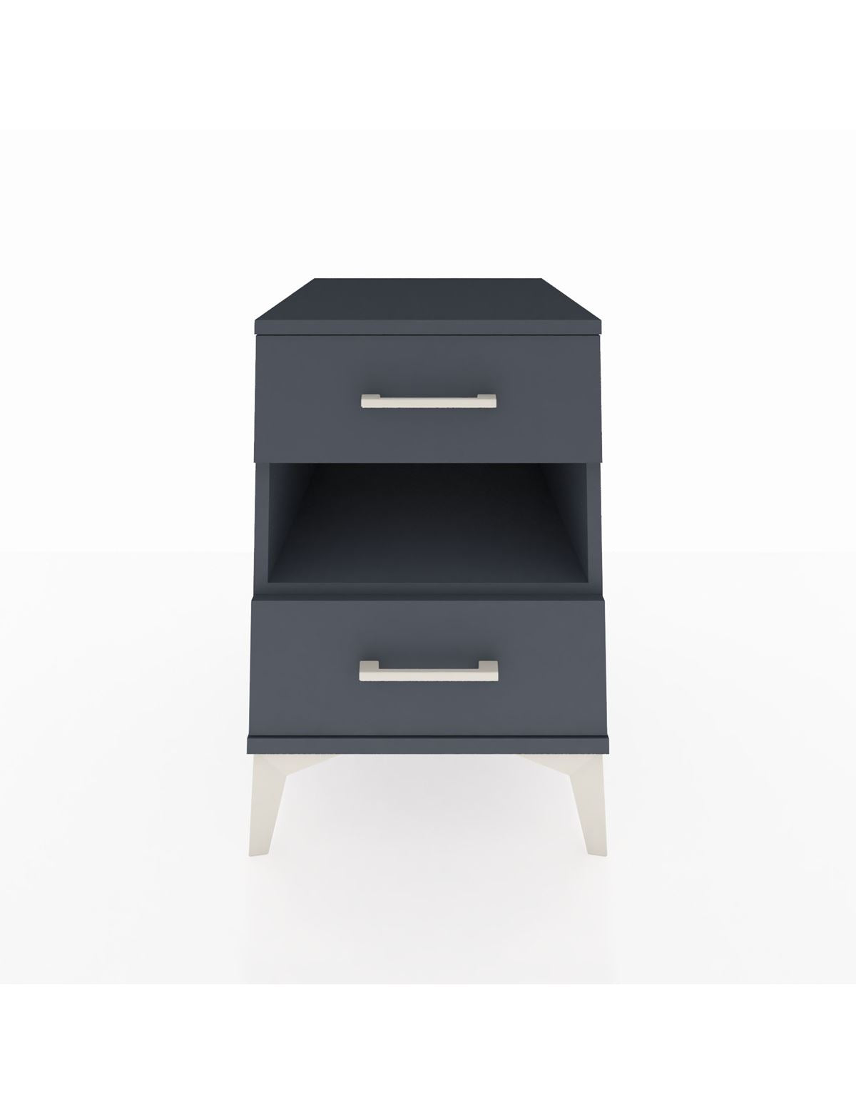 Kronos Komodin Tek Raflı 2 Çekmeceli 44x59x64 Antrasit-Antrasit