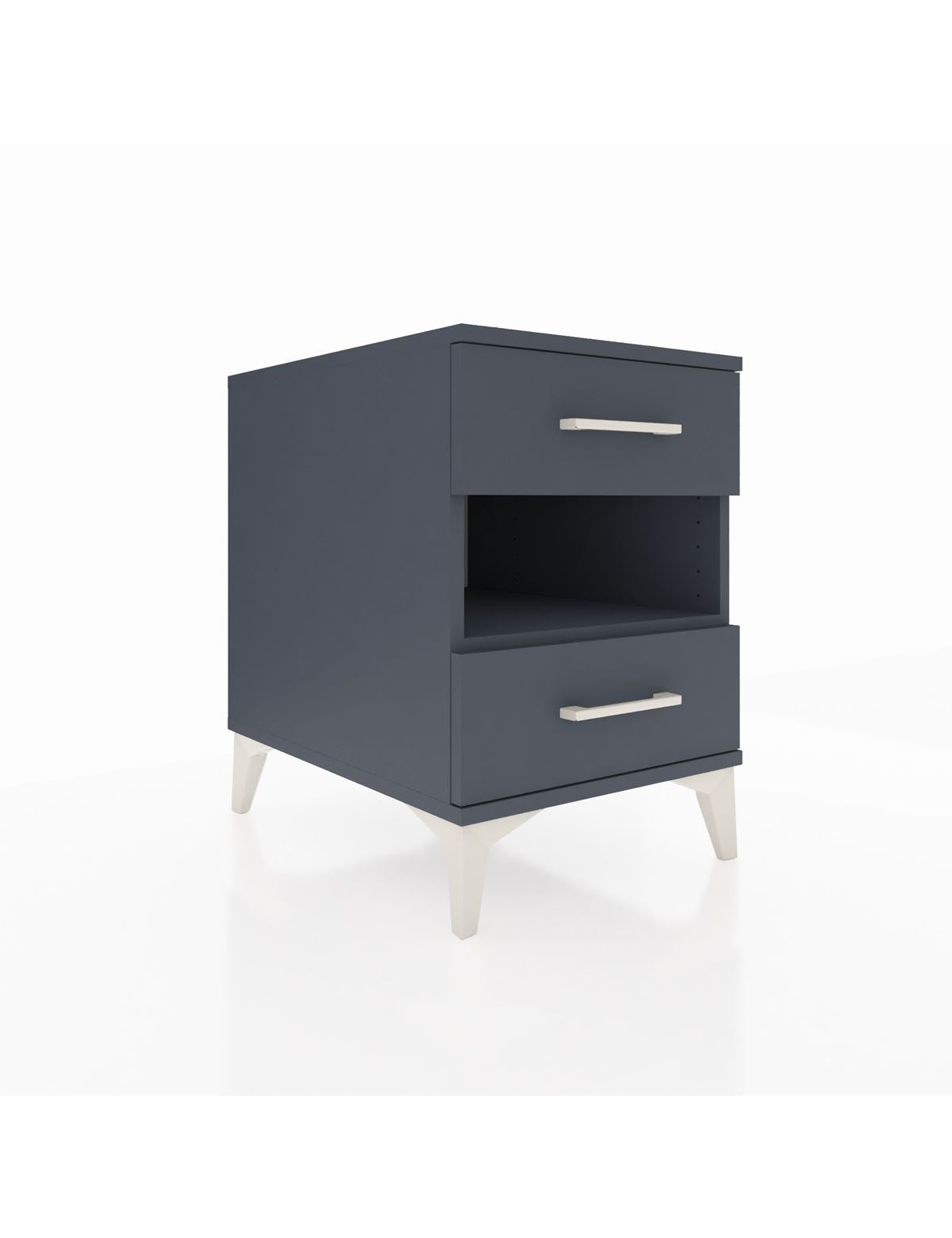 Kronos Komodin Tek Raflı 2 Çekmeceli 44x59x64 Antrasit-Antrasit