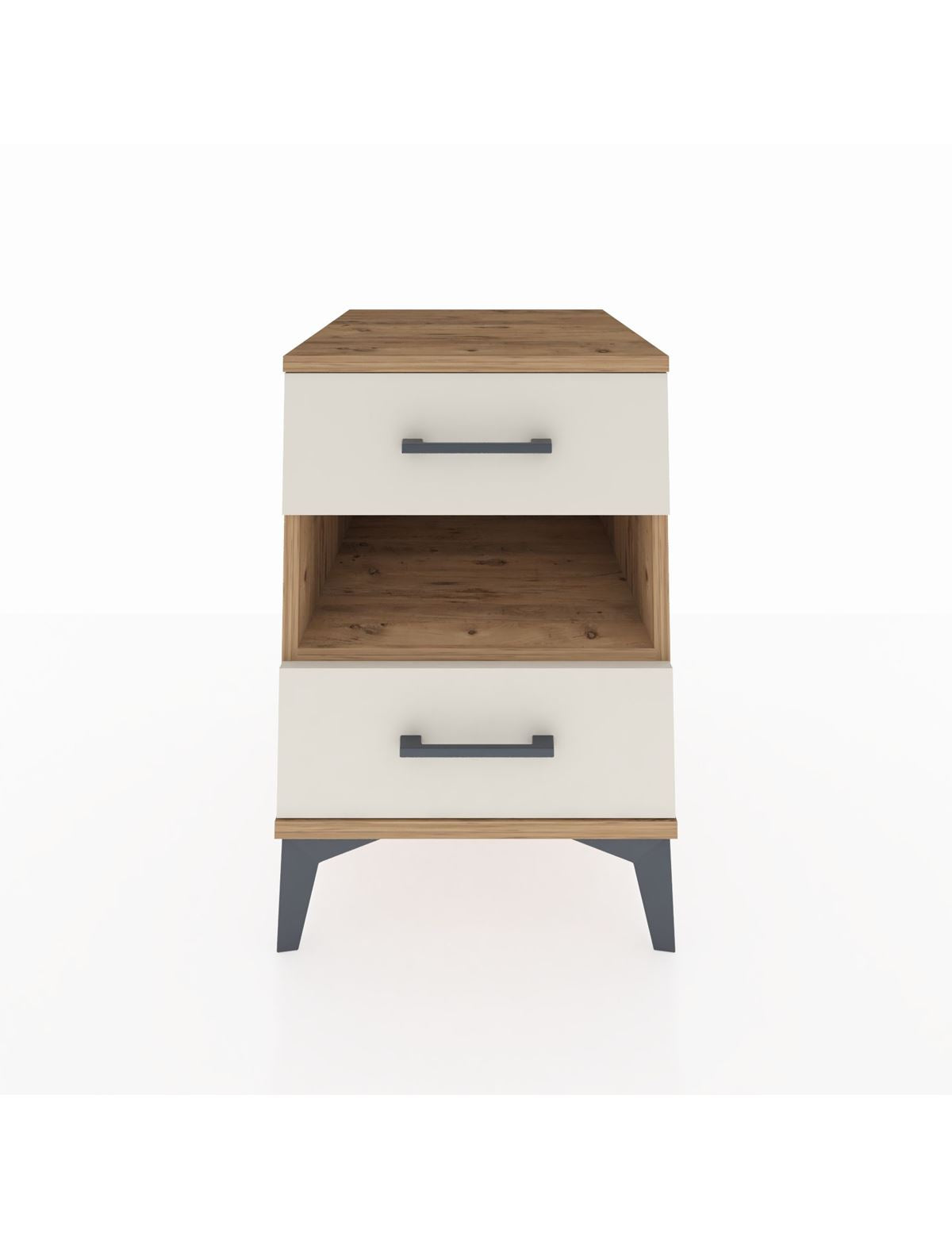 Kronos Komodin Tek Raflı 2 Çekmeceli 44x59x64 Çam-Aytaşı