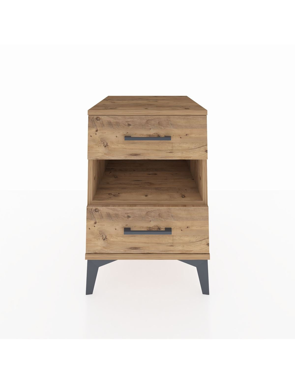 Kronos Komodin Tek Raflı 2 Çekmeceli 44x59x64 Çam-Çam