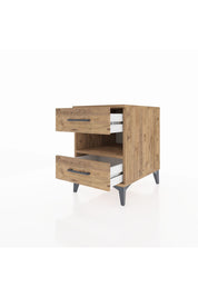 Kronos Komodin Tek Raflı 2 Çekmeceli 44x59x64 Çam-Çam