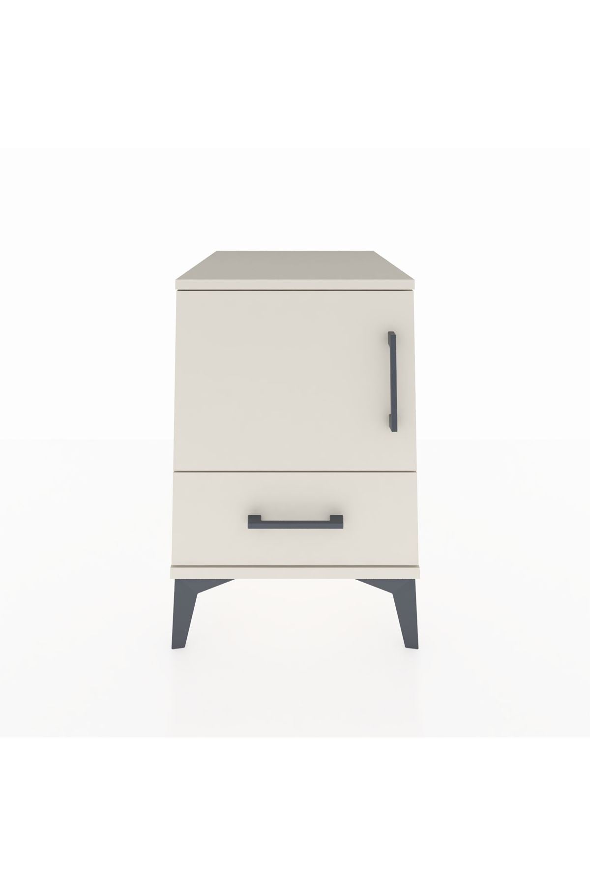 Kronos Komodin 2 Raflı Tek Çekmeceli Tek Kapaklı 44x59x64 Aytaşı-Aytaşı