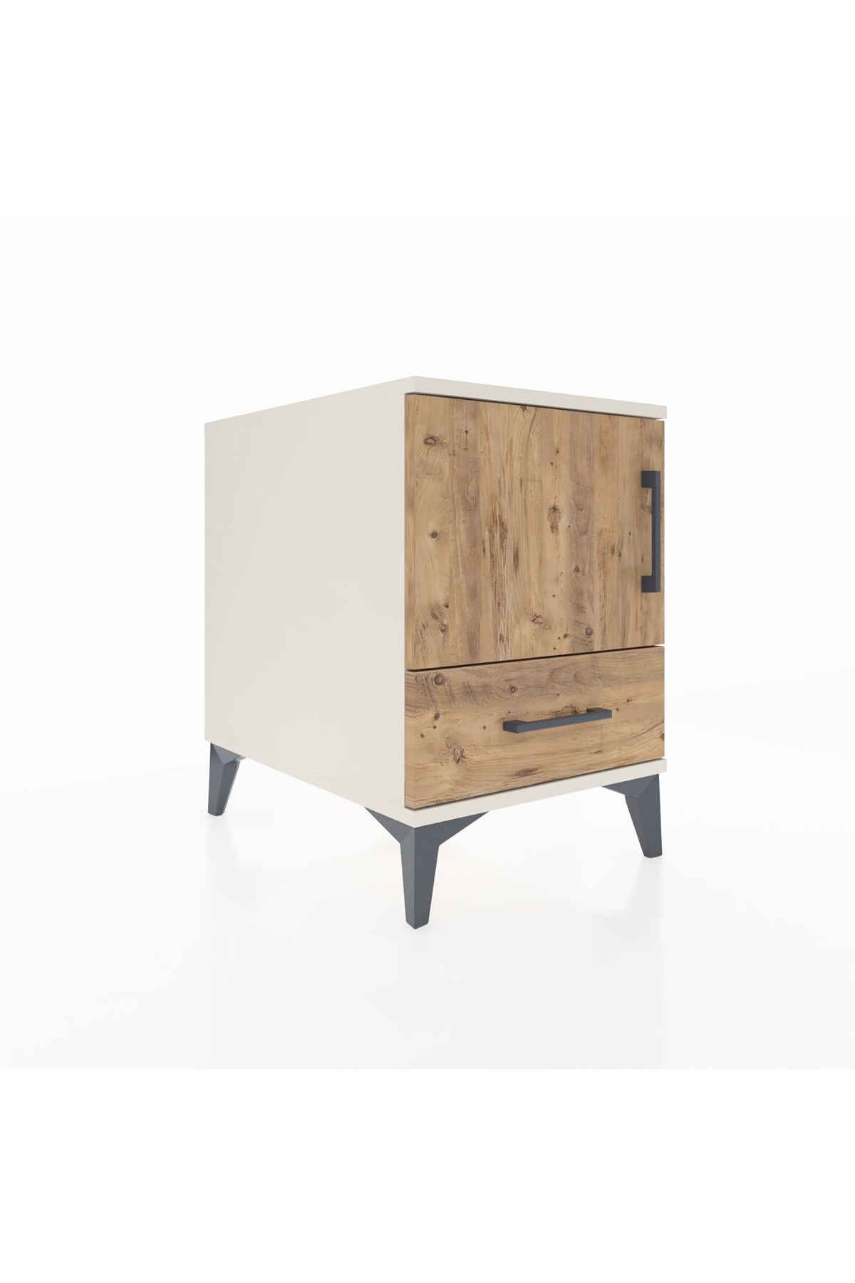 Kronos Komodin 2 Raflı Tek Çekmeceli Tek Kapaklı 44x59x64 Aytaşı-Çam