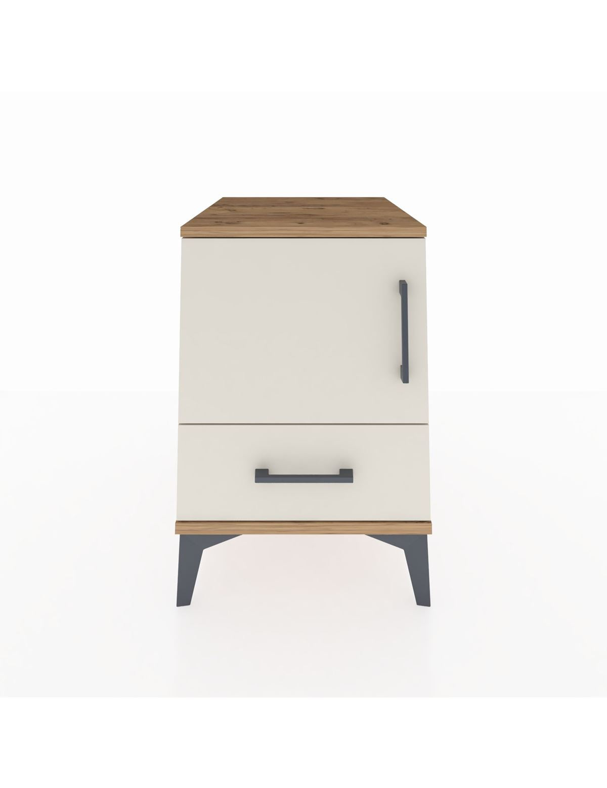 Kronos Komodin 2 Raflı Tek Çekmeceli Tek Kapaklı 44x59x64 Çam-Aytaşı