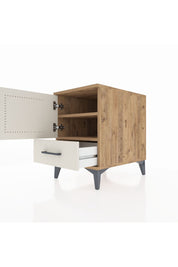 Kronos Komodin 2 Raflı Tek Çekmeceli Tek Kapaklı 44x59x64 Çam-Aytaşı