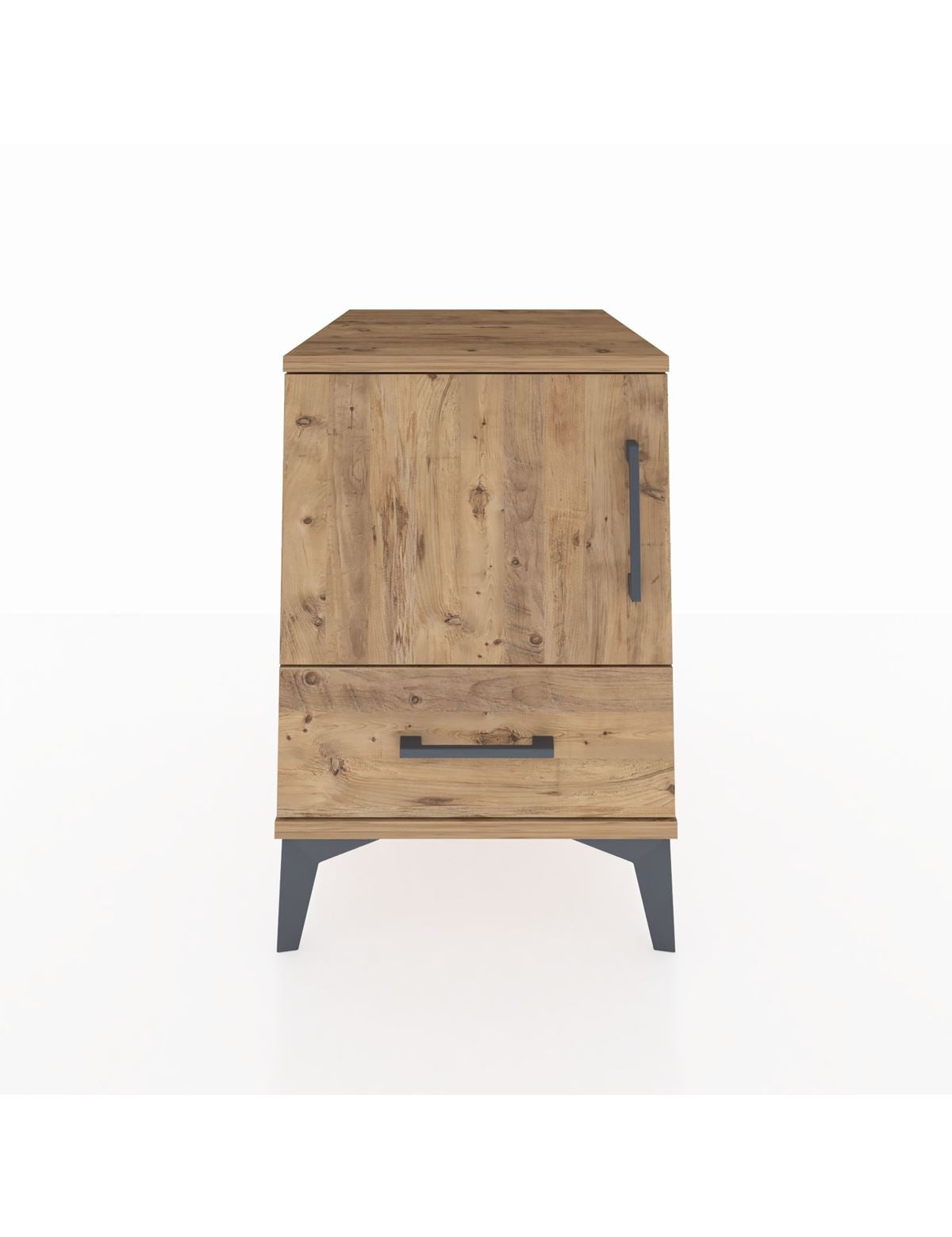 Kronos Komodin 2 Raflı Tek Çekmeceli Tek Kapaklı 44x59x64 Çam-Çam