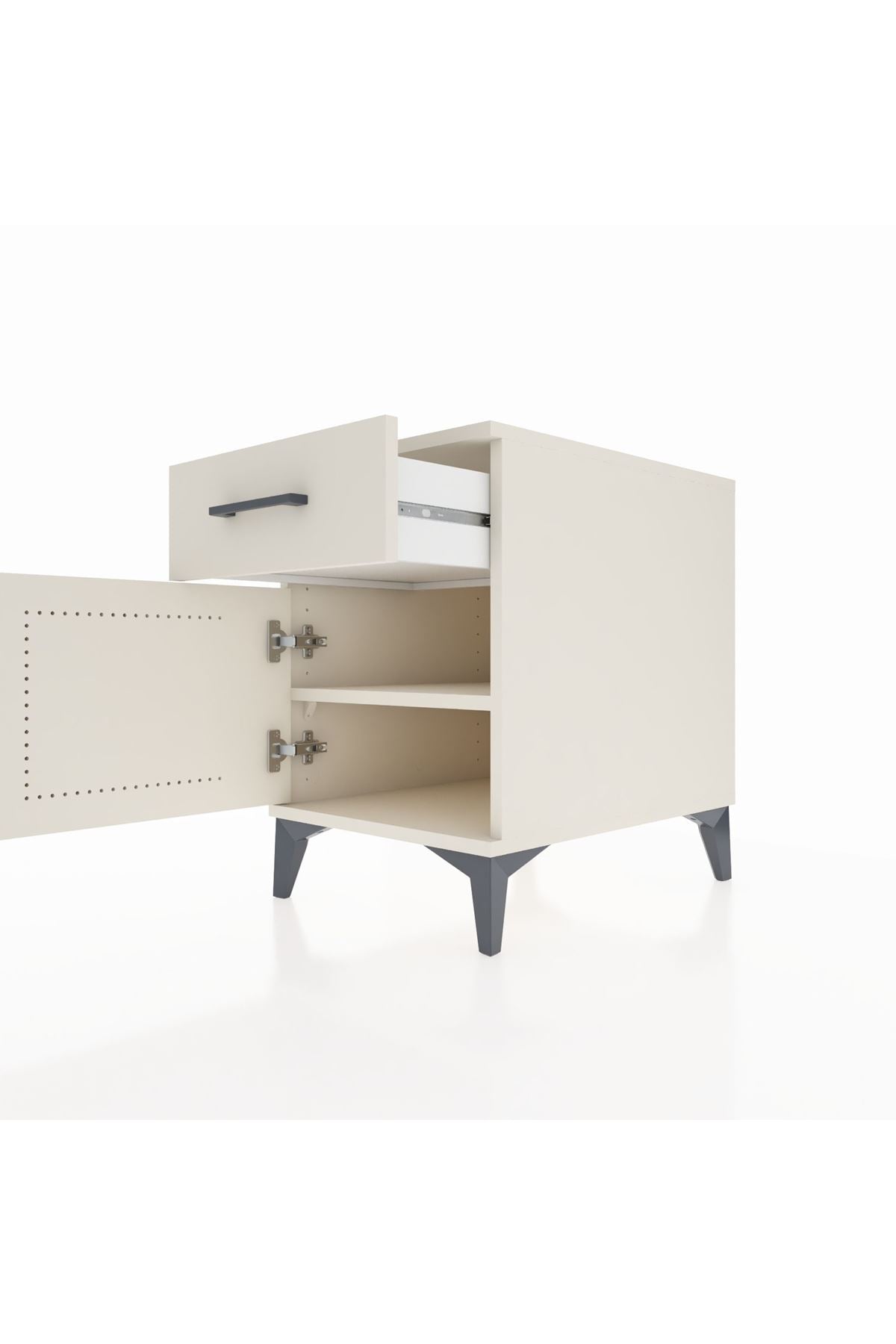 Kronos Komodin Tek Raflı Tek Çekmeceli Tek Kapaklı 44x59x64 Aytaşı-Aytaşı