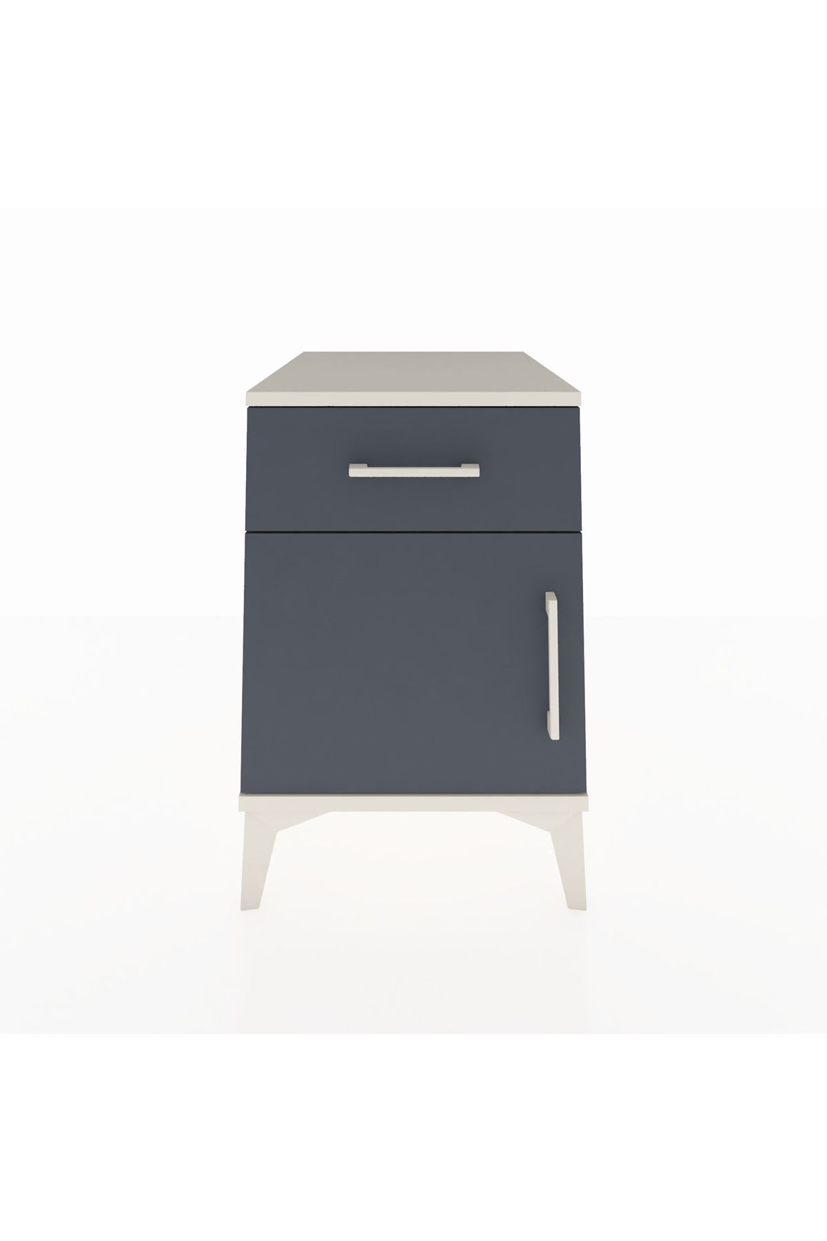 Kronos Komodin Tek Raflı Tek Çekmeceli Tek Kapaklı 44x59x64 Aytaşı-Antrasit