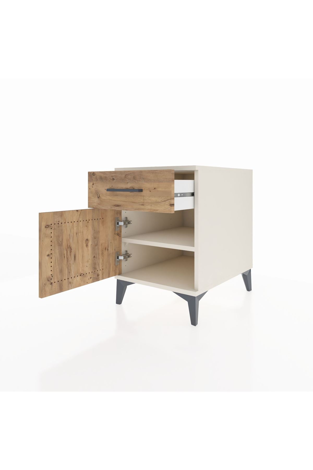 Kronos Komodin Tek Raflı Tek Çekmeceli Tek Kapaklı 44x59x64 Aytaşı-Çam