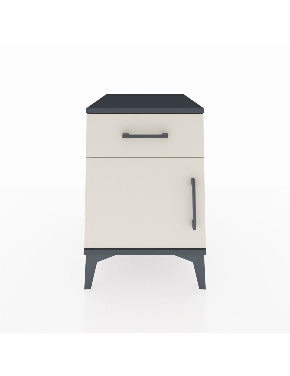 Kronos Komodin Tek Raflı Tek Çekmeceli Tek Kapaklı 44x59x64 Antrasit-Aytaşı