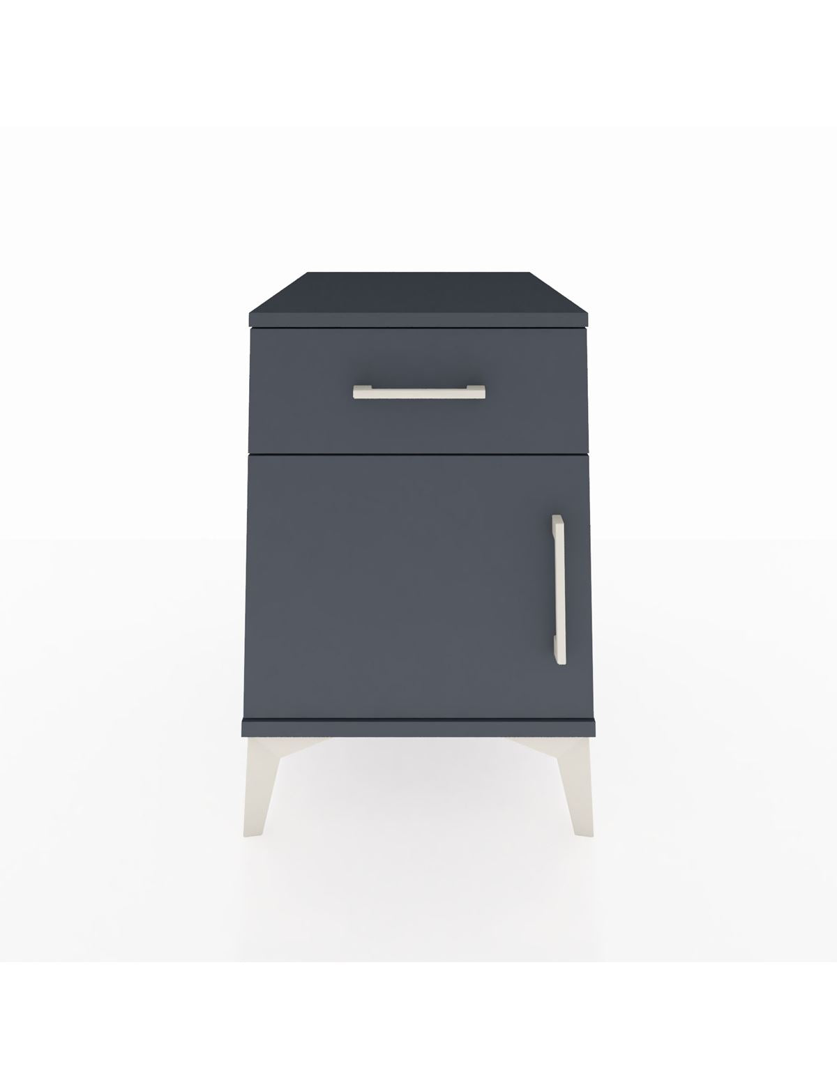 Kronos Komodin Tek Raflı Tek Çekmeceli Tek Kapaklı 44x59x64 Antrasit-Antrasit