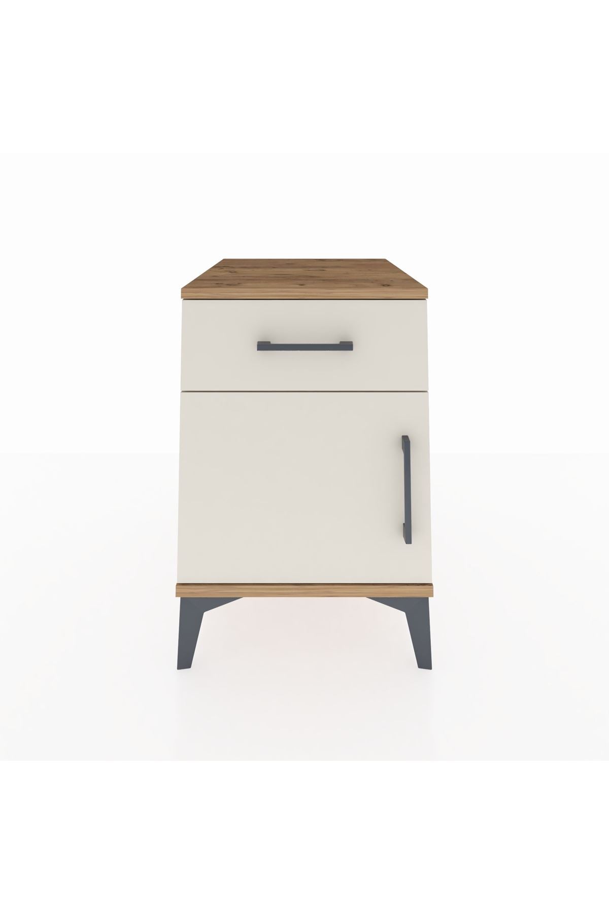 Kronos Komodin Tek Raflı Tek Çekmeceli Tek Kapaklı 44x59x64 Çam-Aytaşı