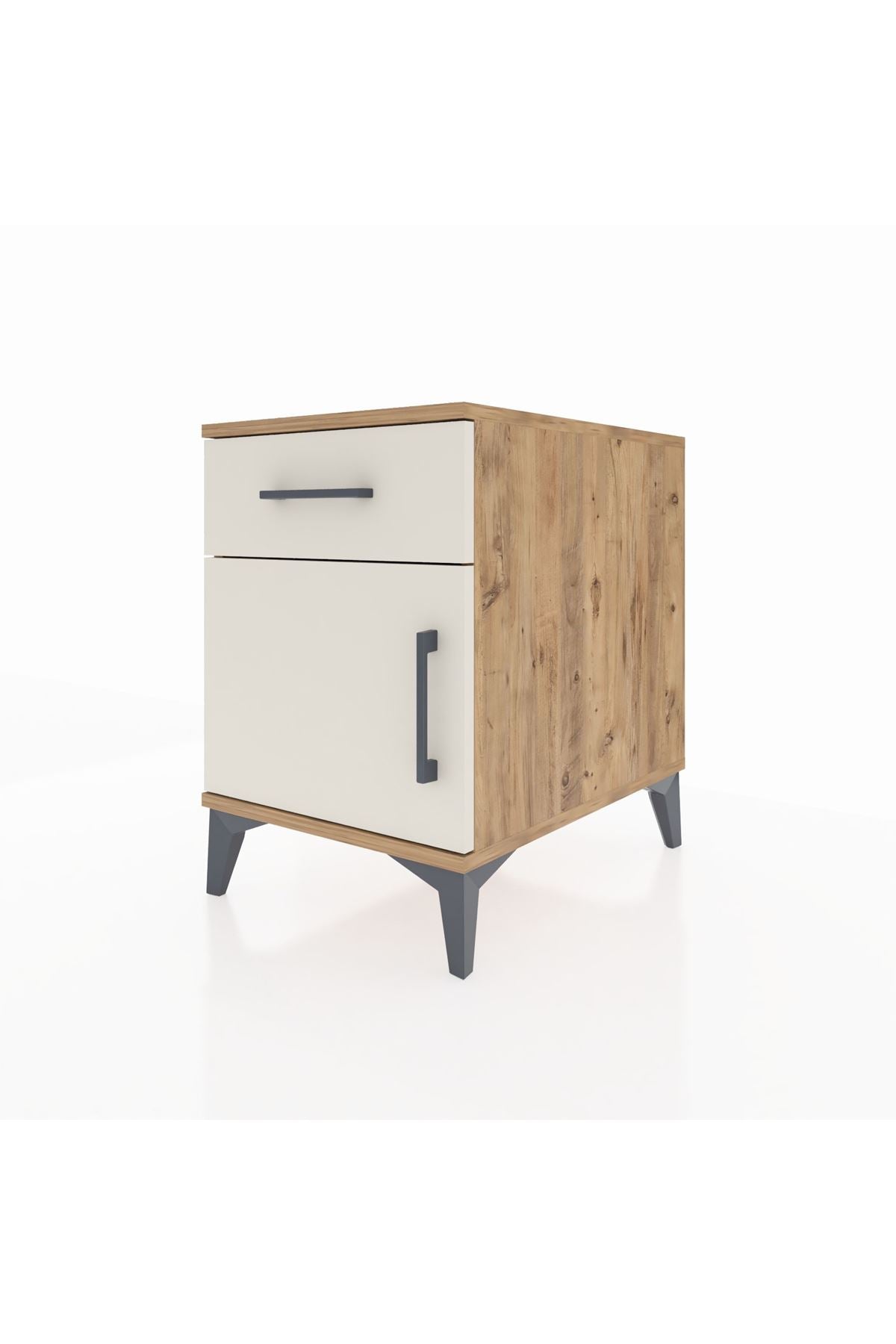 Kronos Komodin Tek Raflı Tek Çekmeceli Tek Kapaklı 44x59x64 Çam-Aytaşı