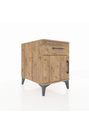 Kronos Komodin Tek Raflı Tek Çekmeceli Tek Kapaklı 44x59x64 Çam-Çam
