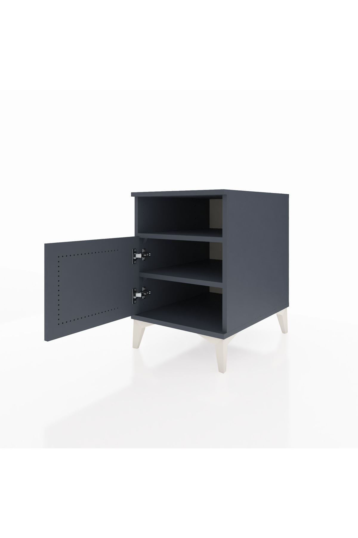 Kronos Komodin 2 Raflı Tek Kapaklı 44x59x64 Antrasit-Antrasit